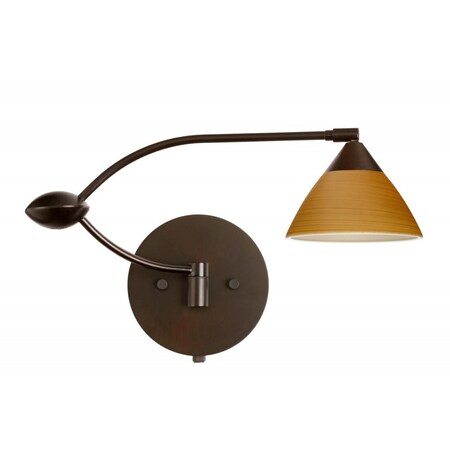 Besa Lighting Besa Wall Domi Bronze Oak 1x50W Halogen Gy6.35 1WU-1743OK-BR